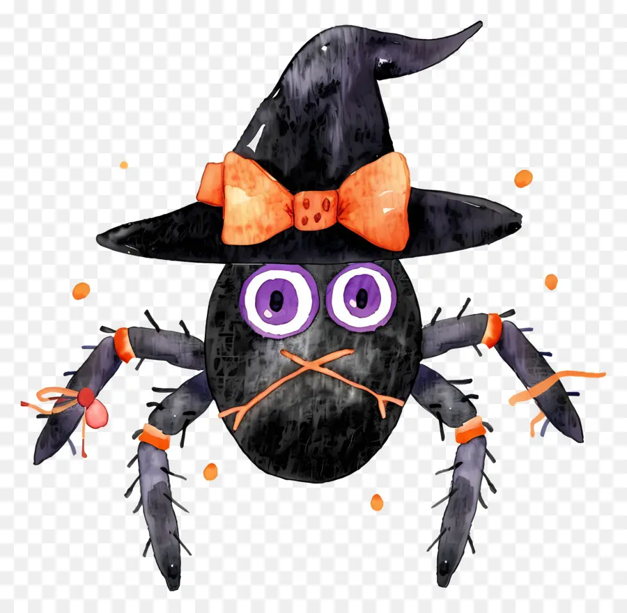 Araña De Halloween，Araña Con Sombrero De Bruja PNG