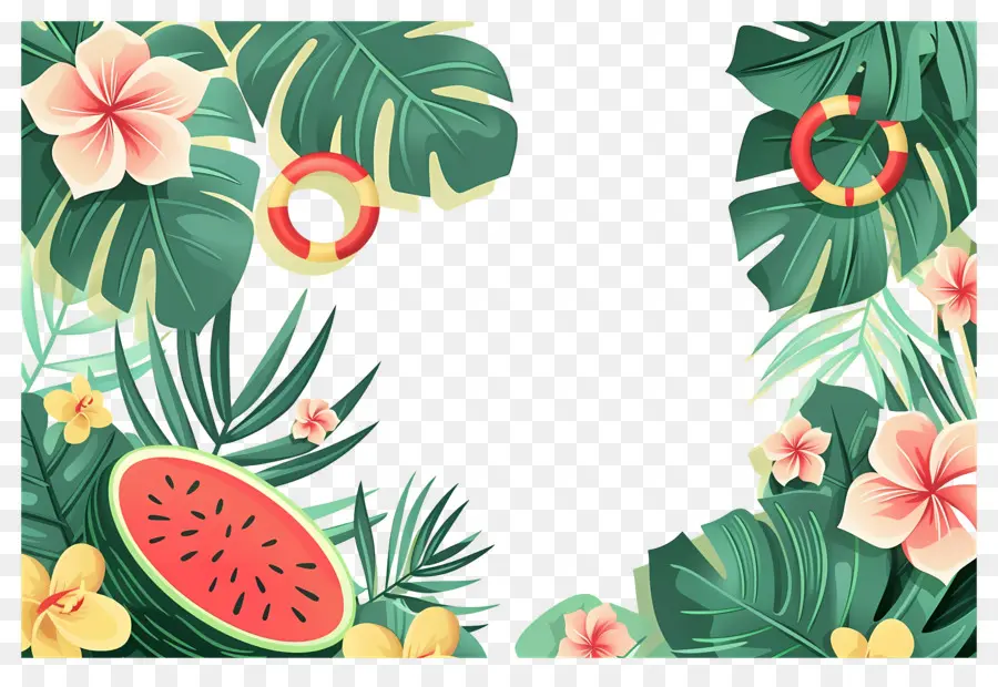 Fondo De Verano，Marco Tropical PNG