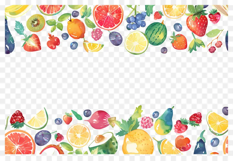 Fondo De Comida，Marco De Frutas PNG