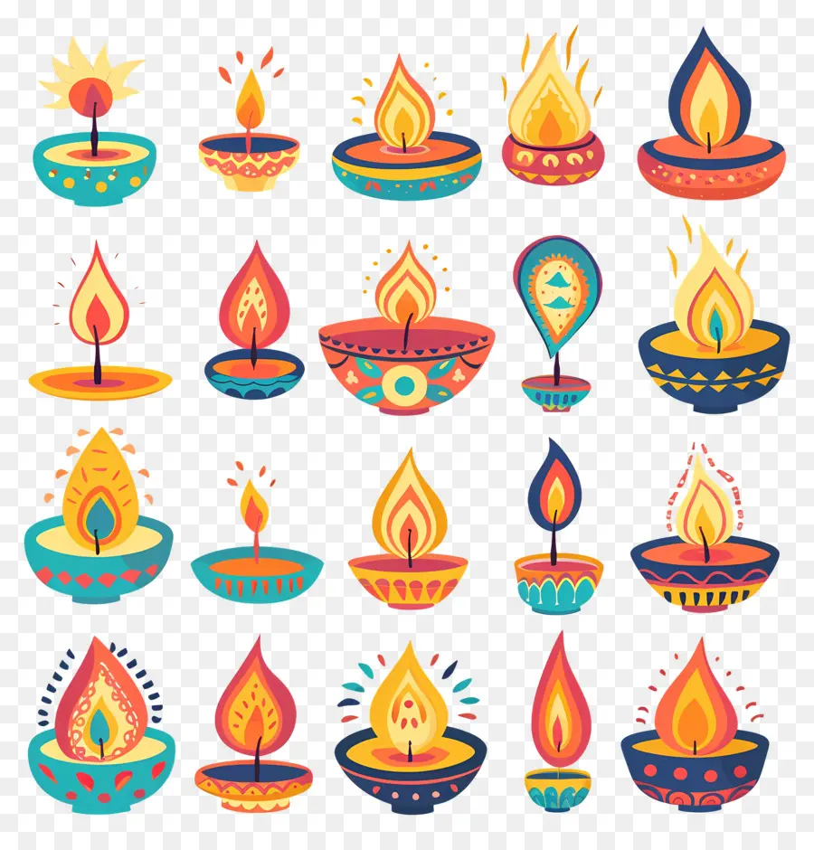 Vela Diwali，Diya Decorativa PNG