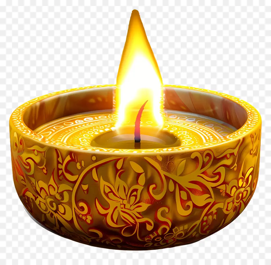 Vela Diwali，Lámpara De Aceite Encendida PNG