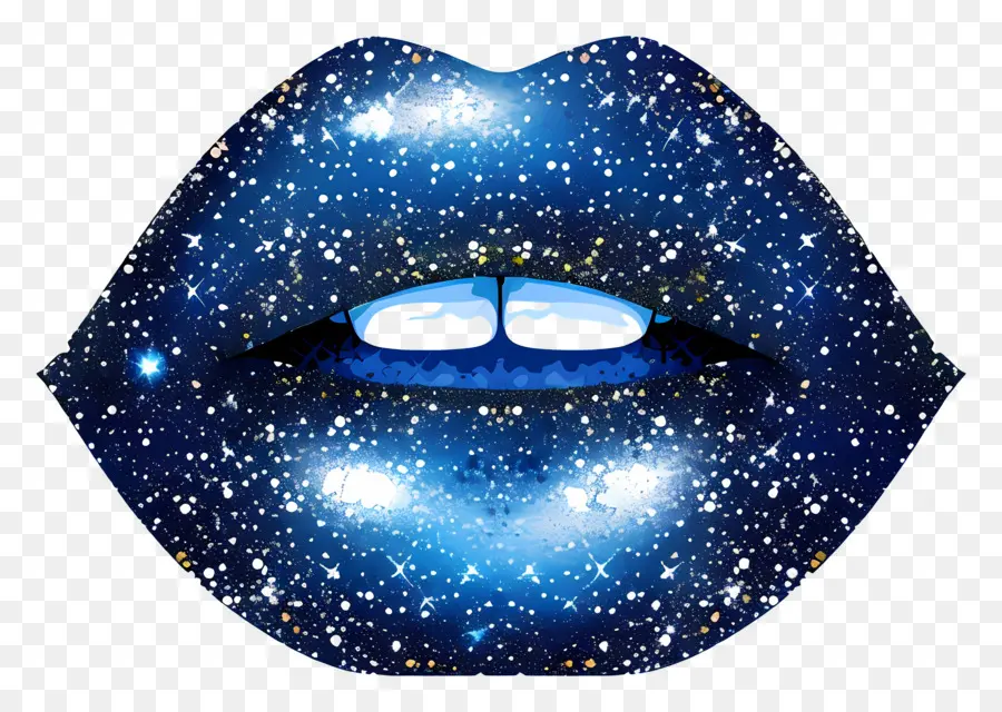 Beso Brillante，Labios Azules PNG