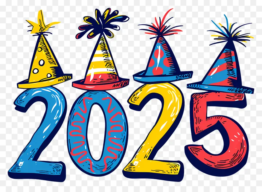 2025 Año，Colorido 2025 PNG