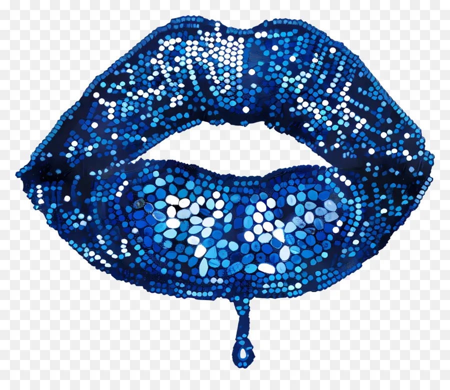 Beso Brillante，Labios Azules PNG