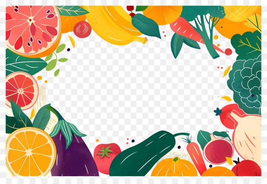 Fondo De Comida，Marco De Frutas PNG