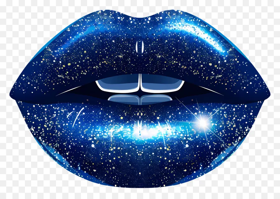 Beso Brillante，Labios Azules PNG