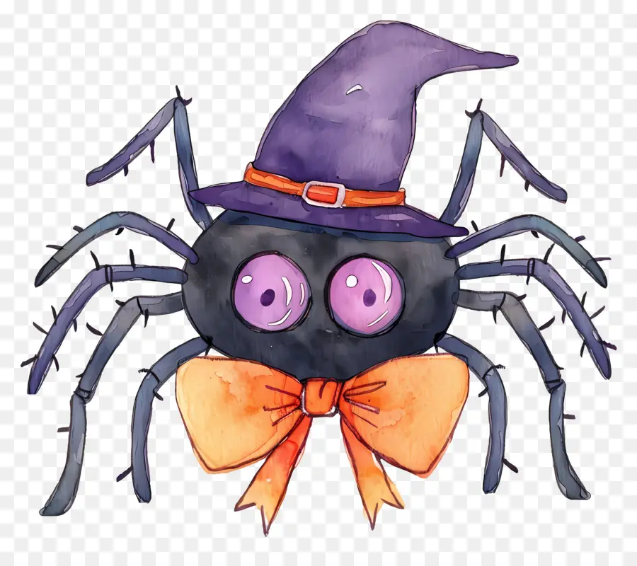 Araña De Halloween，Araña Con Sombrero De Bruja PNG