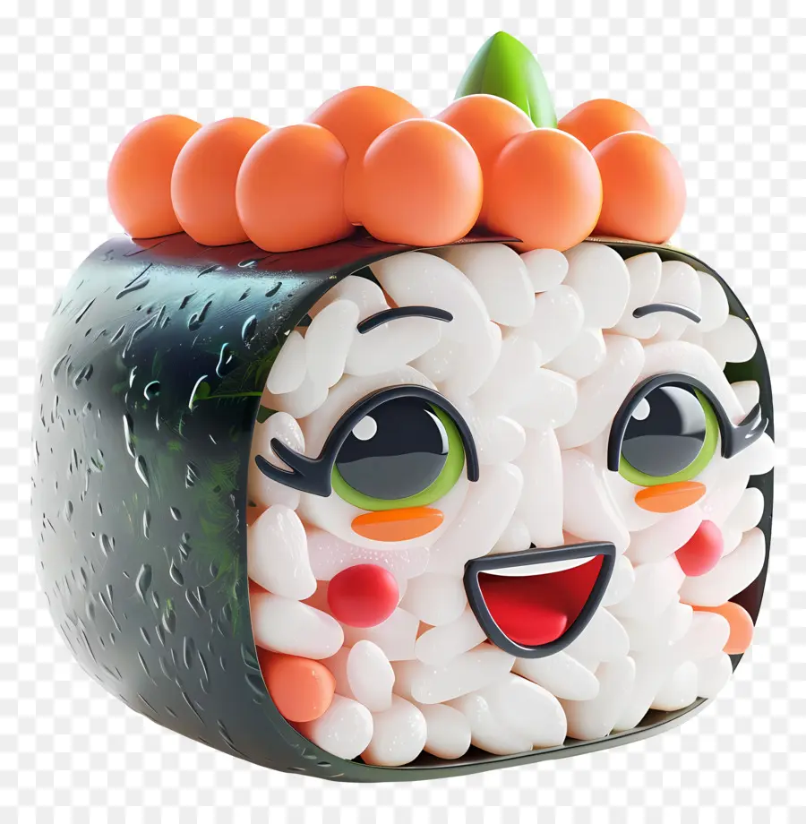 Sushi De Dibujos Animados，Rollo De Sushi Feliz PNG