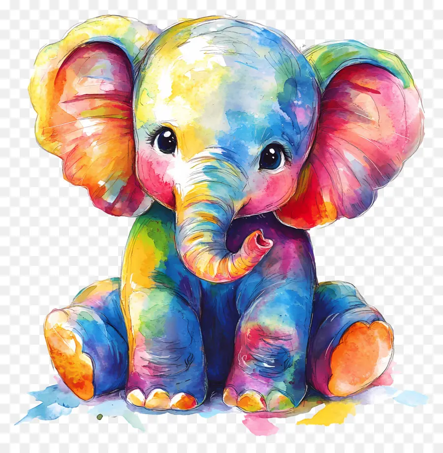 Bebé Elefante，Elefante Colorido PNG