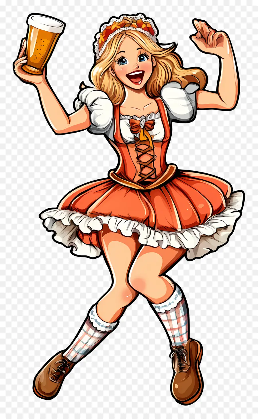 Bailarina Del Oktoberfest，Mujer En Traje Tradicional PNG