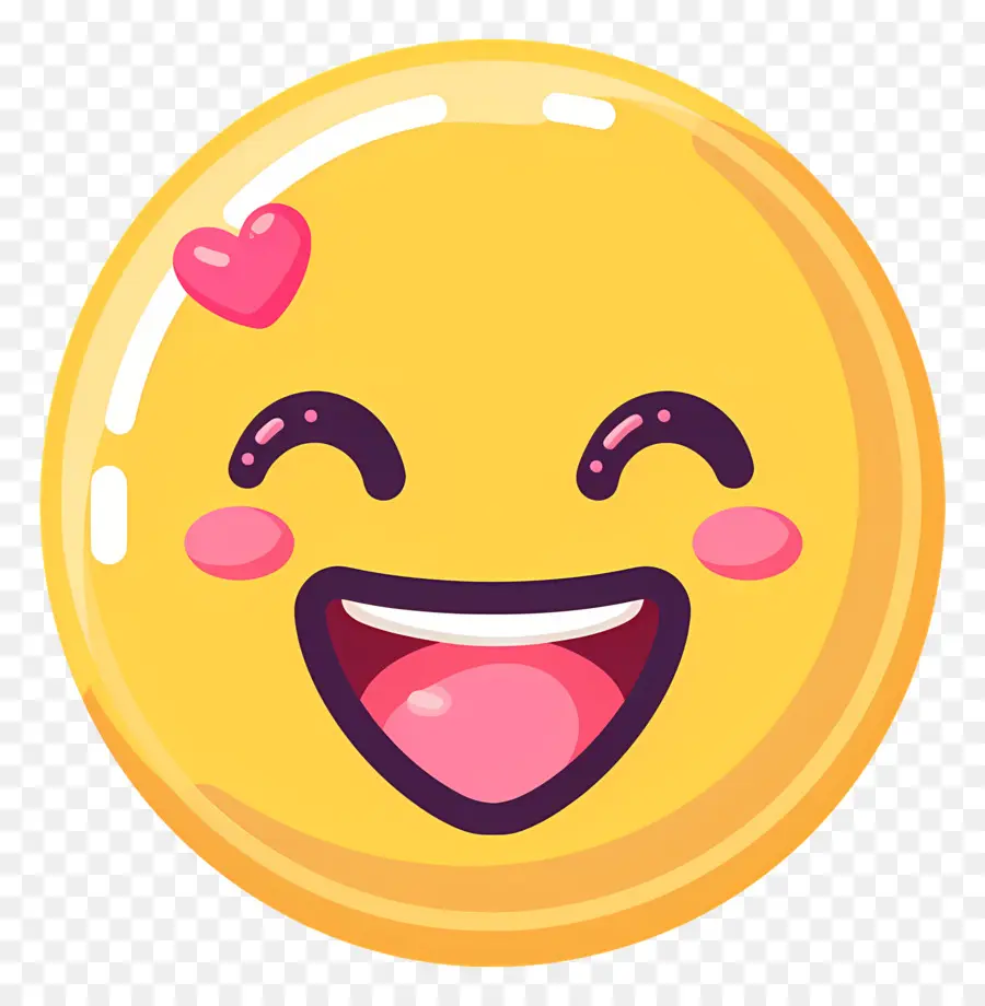 Beso Sonriente，Besando Emoji Con Corazón PNG