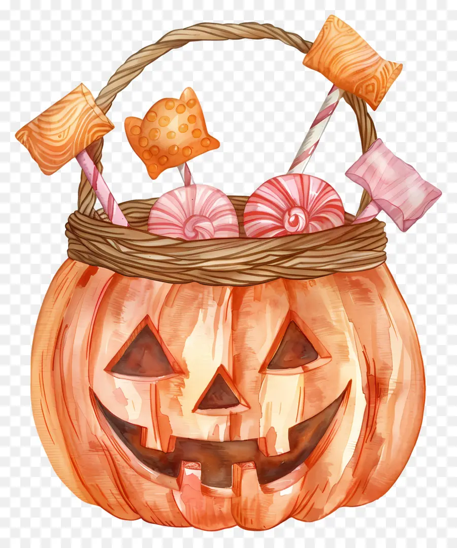 Cesta De Halloween，Cesta De Calabaza PNG