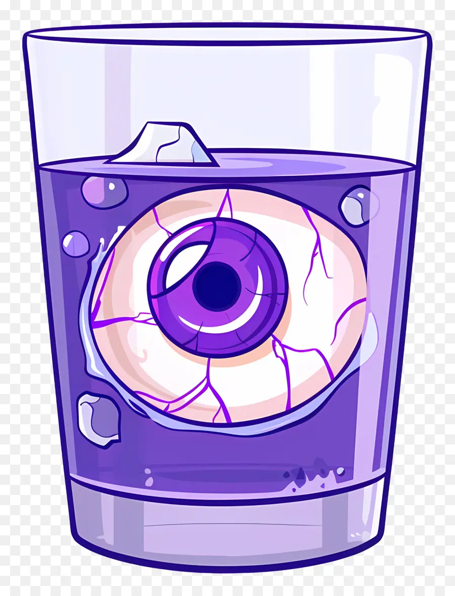 Bebida De Halloween，Bebida De Globo Ocular Morado PNG