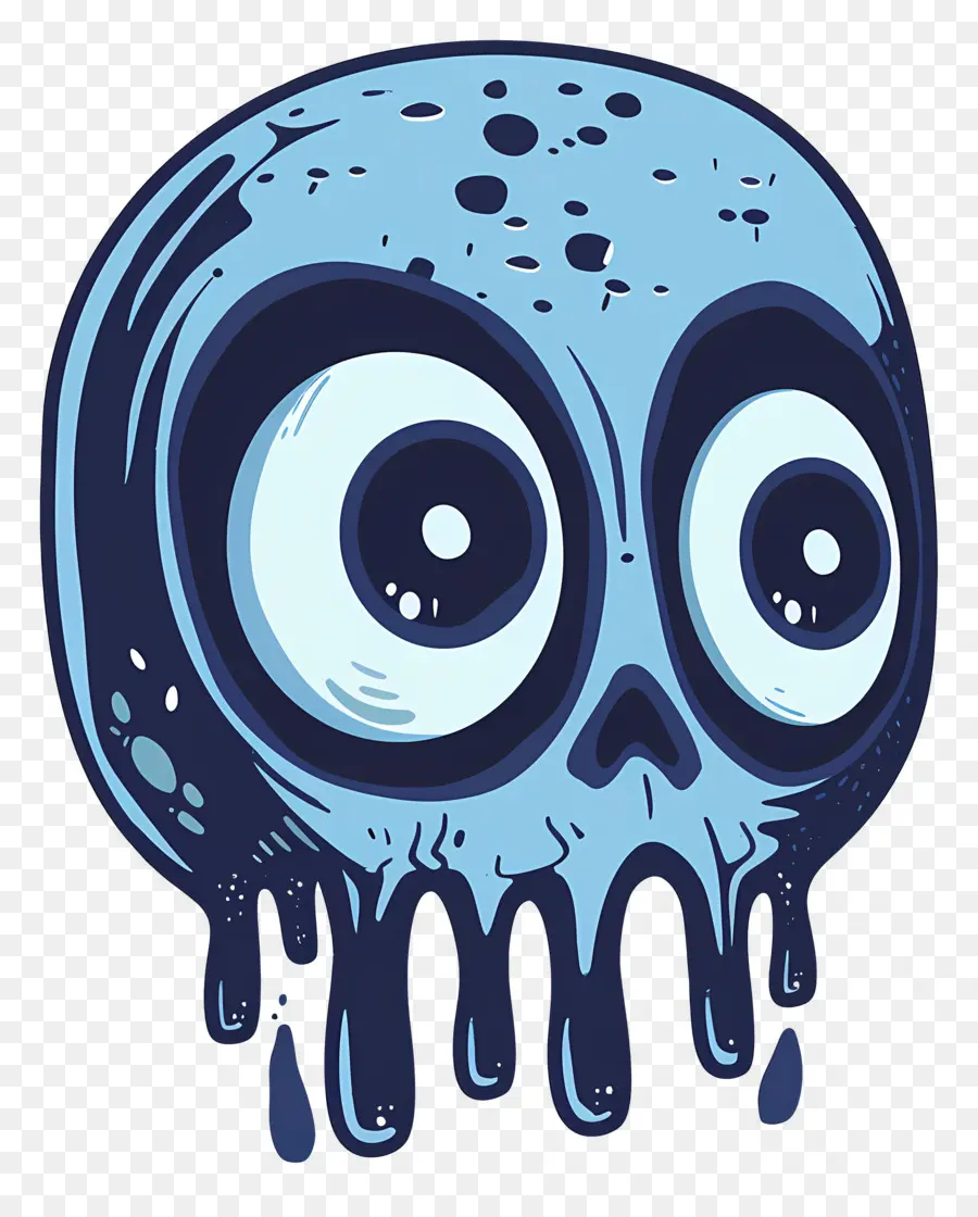 Calavera De Halloween，Calavera Azul PNG