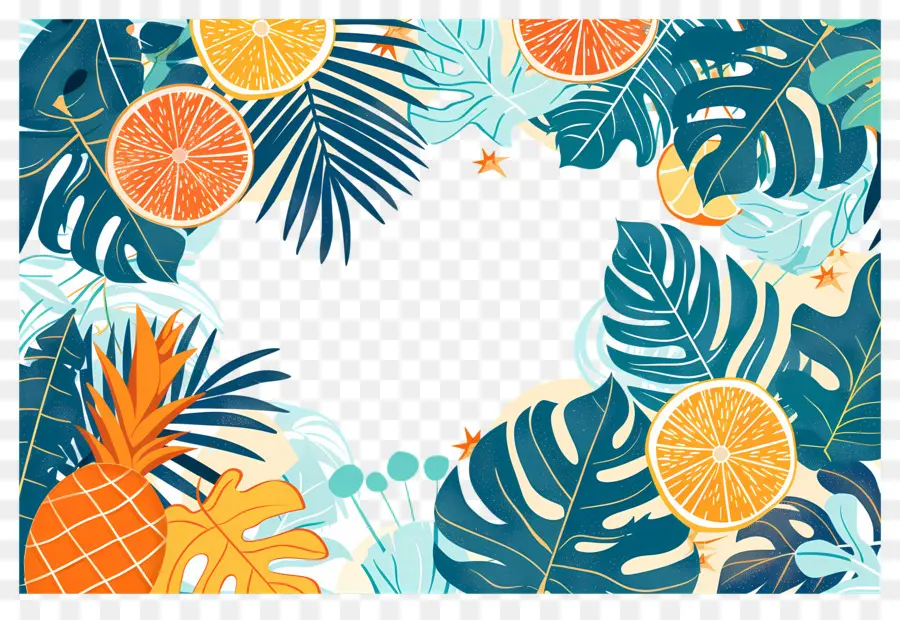 Fondo De Verano，Frutas Tropicales PNG