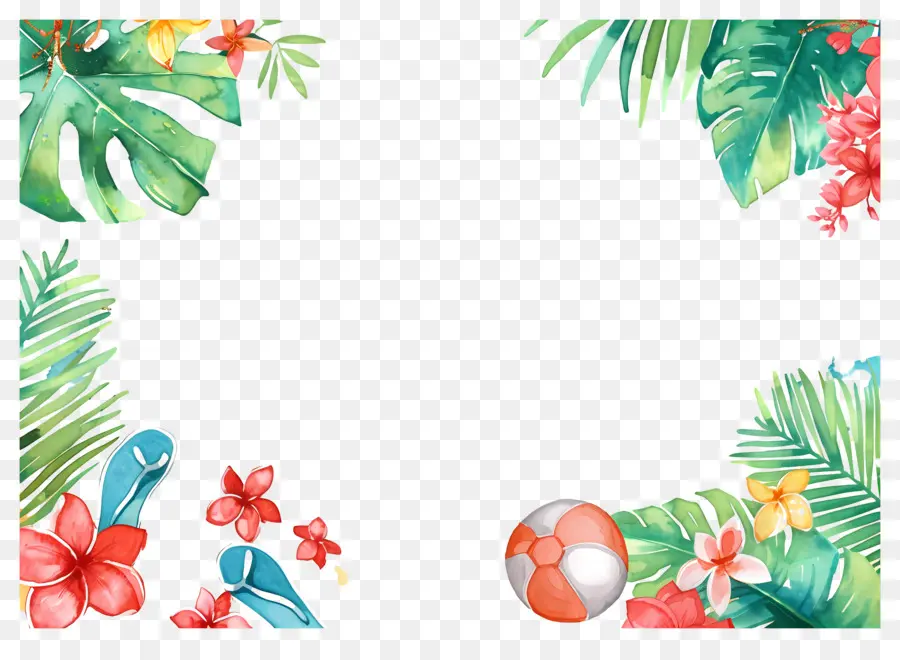 Fondo De Verano，Marco Tropical PNG