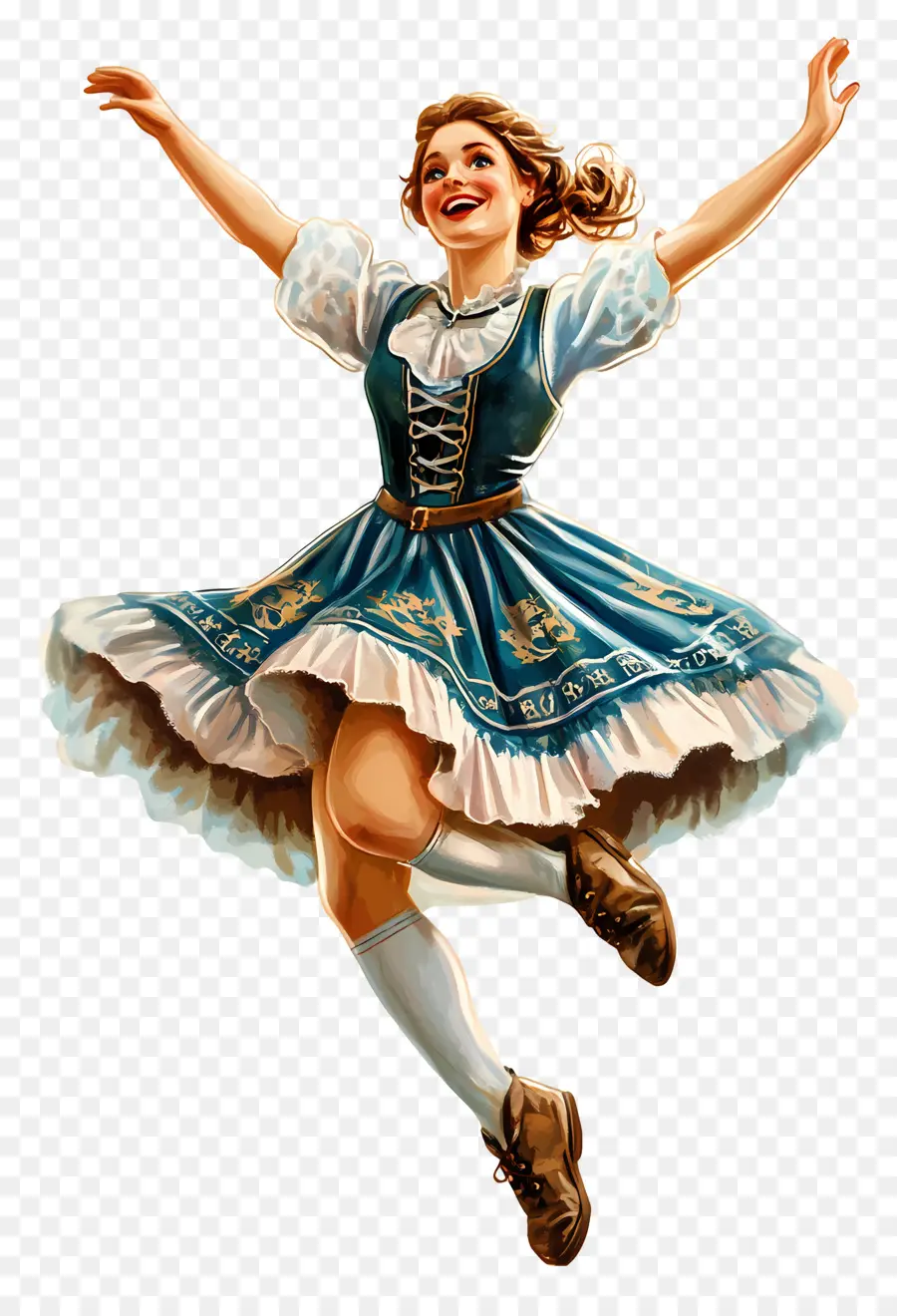 Bailarina Del Oktoberfest，Mujer En Traje Tradicional PNG