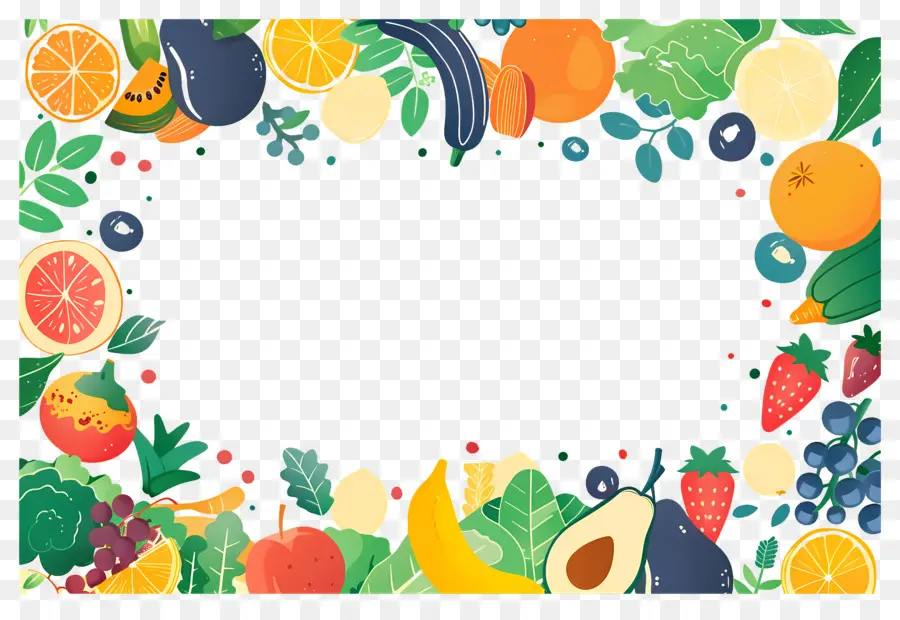 Fondo De Comida，Marco De Frutas PNG