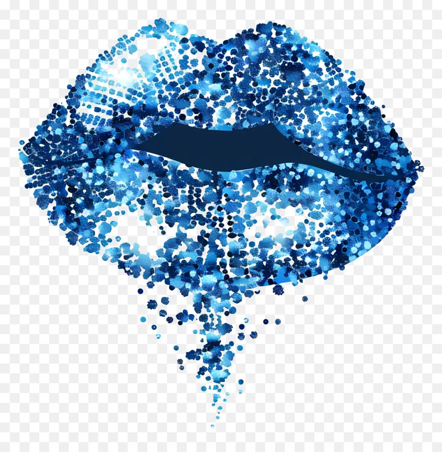 Beso Brillante，Labios Azules PNG