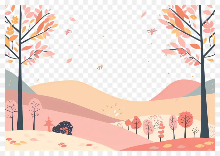 Fondo De Otoño，árboles De Otoño PNG