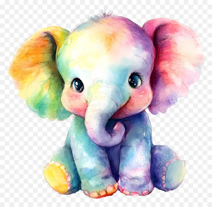 Bebé Elefante，Elefante Colorido PNG