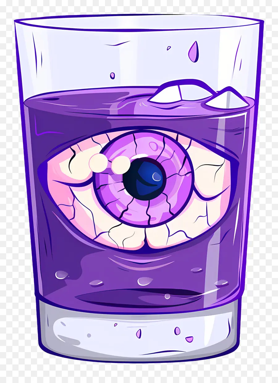 Bebida De Halloween，Bebida De Globo Ocular Morado PNG