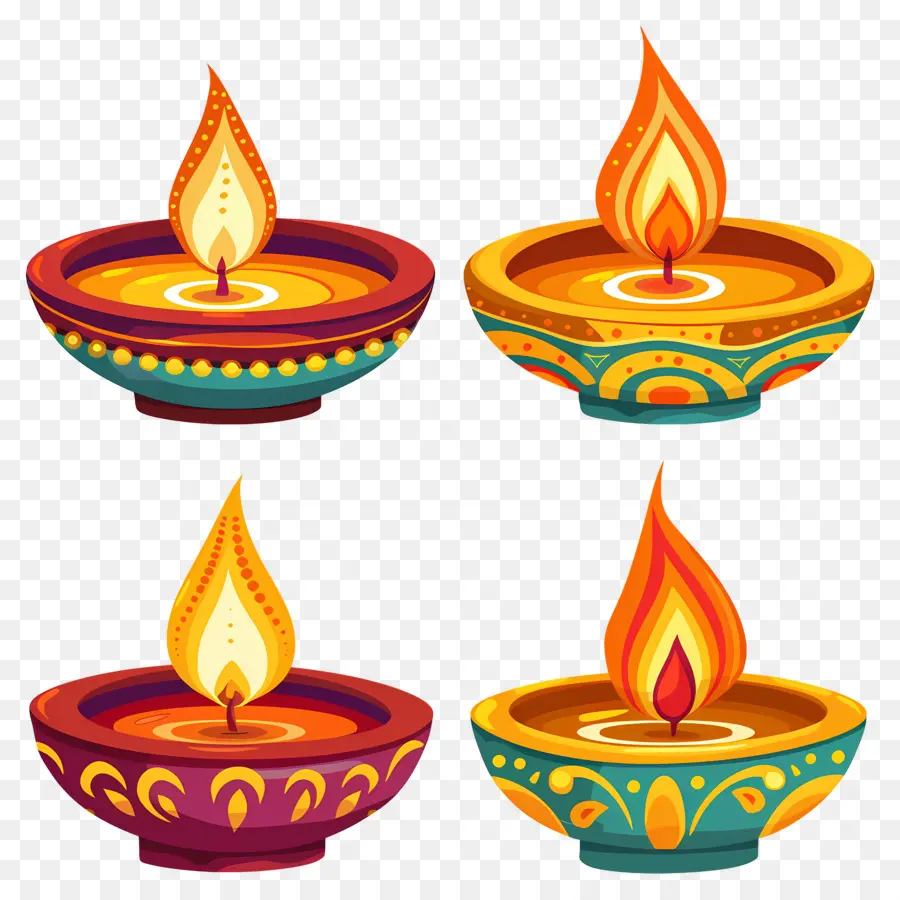 Vela Diwali，Diya Decorativa PNG