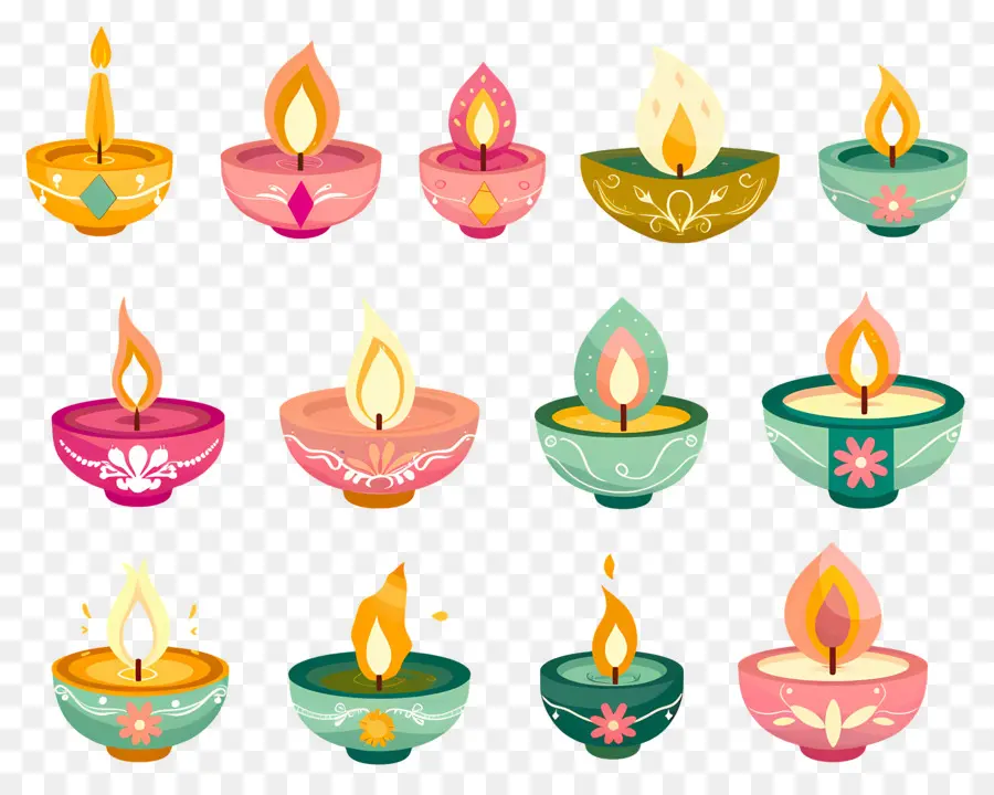 Vela Diwali，Pastel Diya PNG