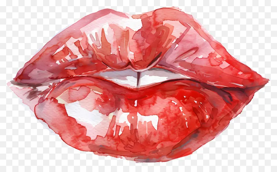 Marca De Beso，Labios Rojos PNG