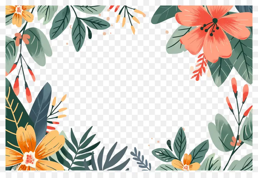 Fondo Floral，Borde Floral PNG