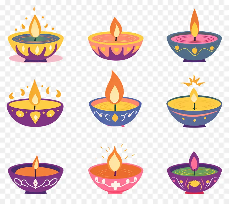 Vela Diwali，Pastel Diya PNG