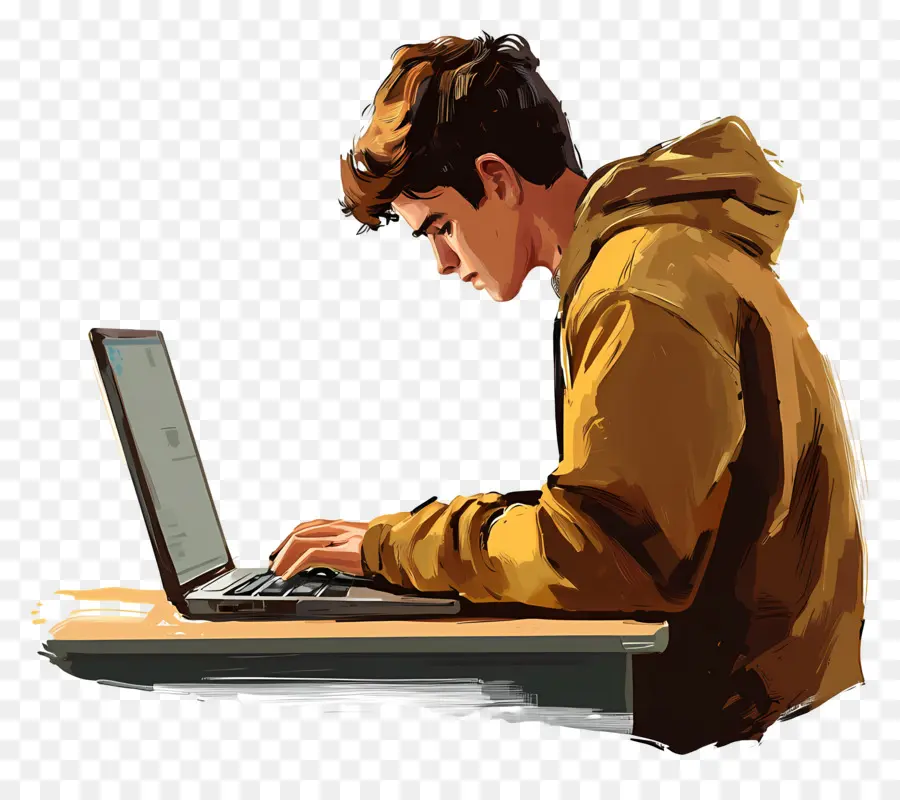 Estudiante De Informática，Persona Con Computadora PNG