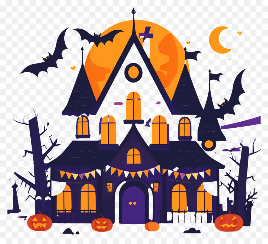 Ciudad De Halloween，Casa Embrujada Oscura PNG