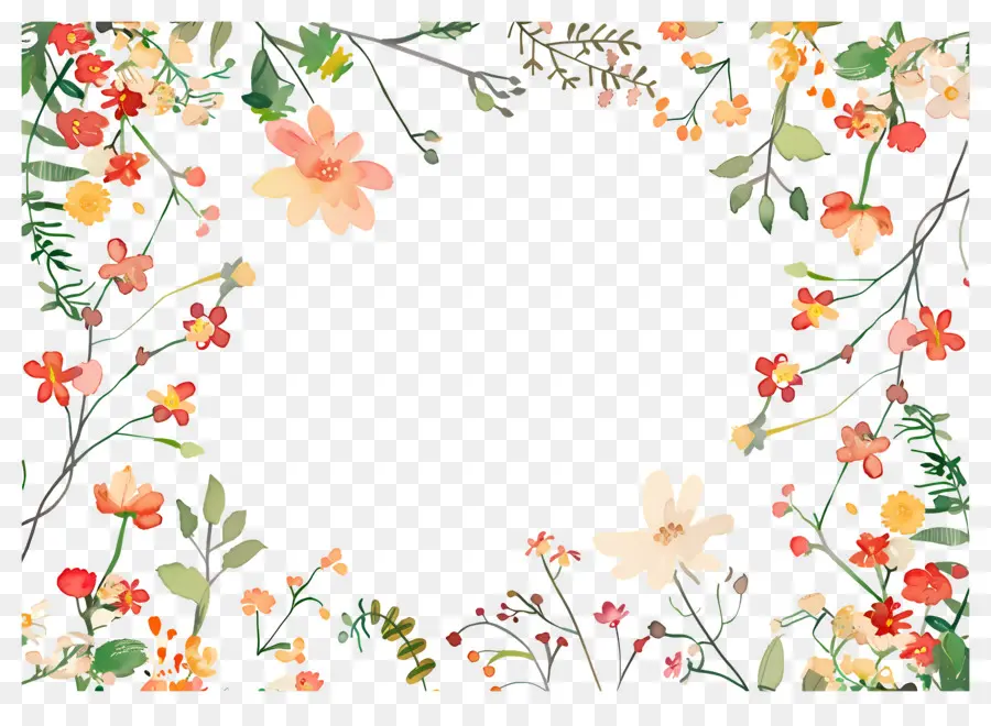 Fondo Floral，Delicado Marco Floral PNG