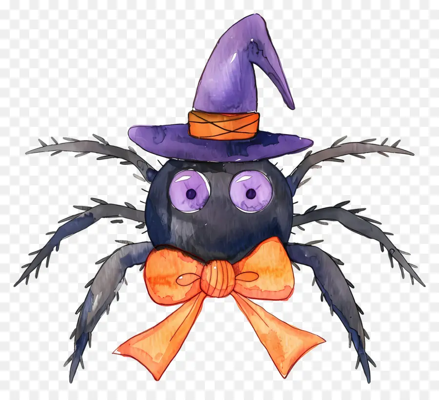 Araña De Halloween，Araña Con Sombrero De Bruja PNG