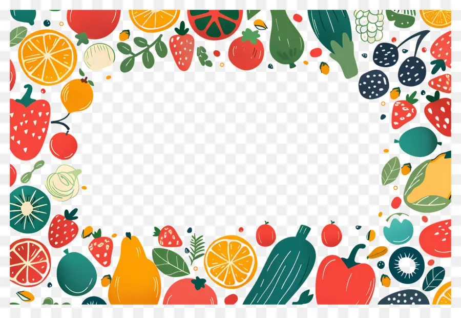 Fondo De Comida，Marco De Frutas PNG