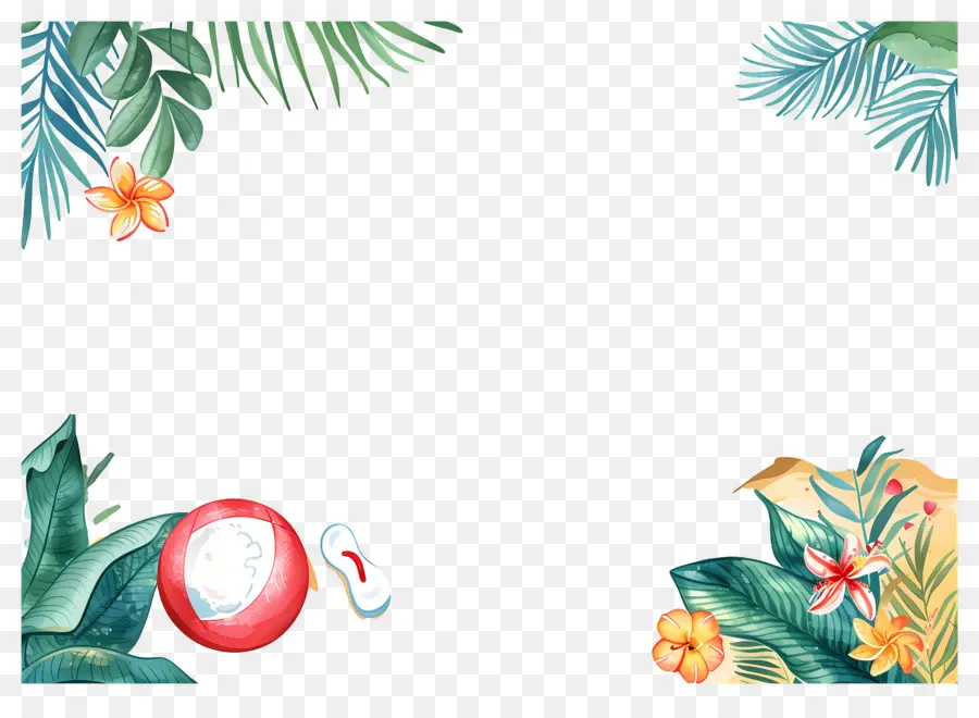 Fondo De Verano，Marco Tropical PNG