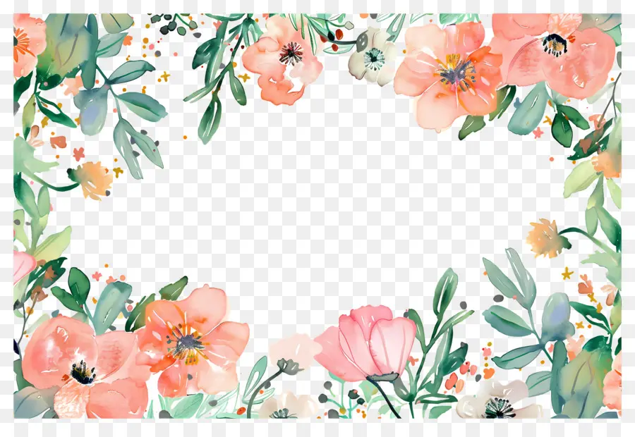 Fondo Floral，Borde Floral PNG