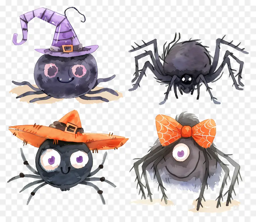 Arañas De Halloween，Sombreros PNG