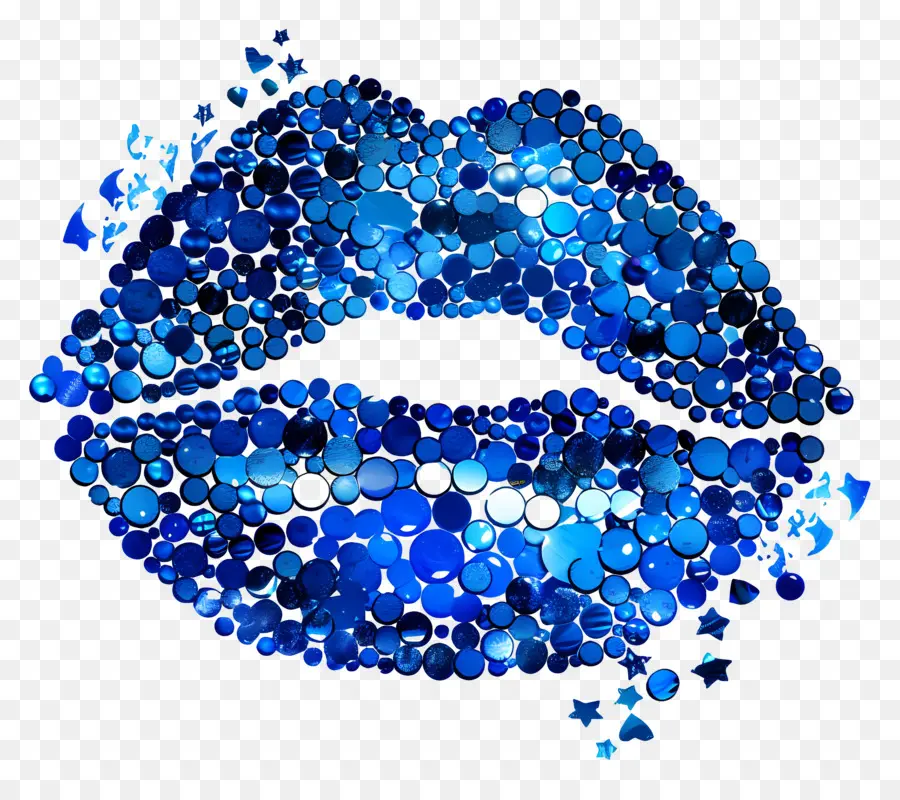 Beso Brillante，Labios Azules PNG