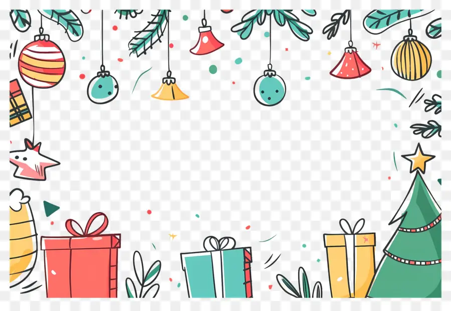 Fondo De Navidad，árbol De Navidad Y Regalos PNG