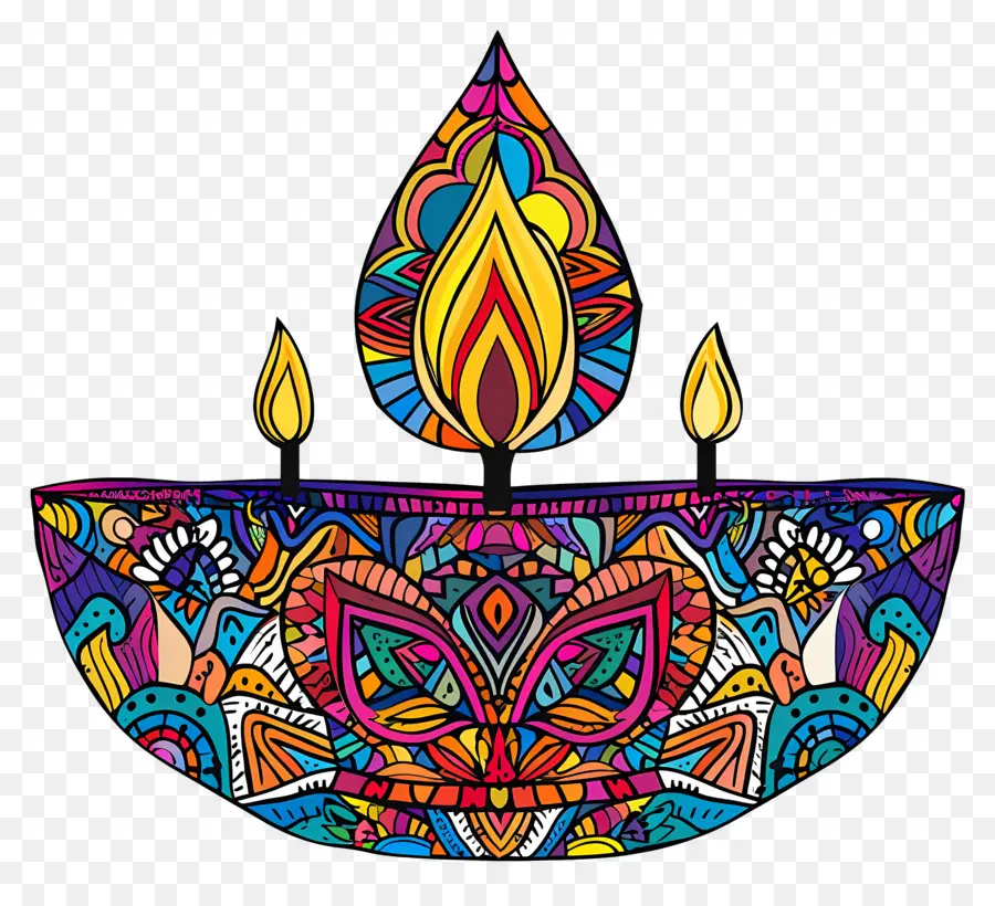 Diwali Diya，Diya Intrincada PNG