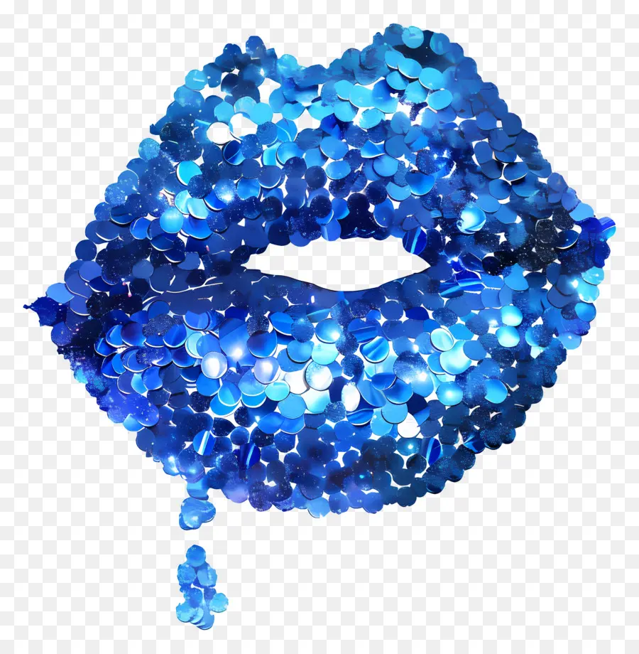 Beso Brillante，Labios Azules PNG