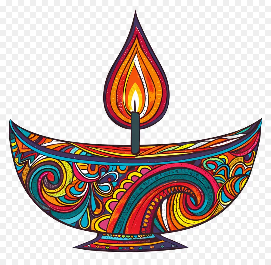 Diwali Diya，Diya Intrincada PNG