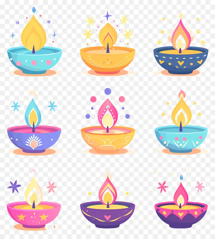 Vela Diwali，Pastel Diya PNG