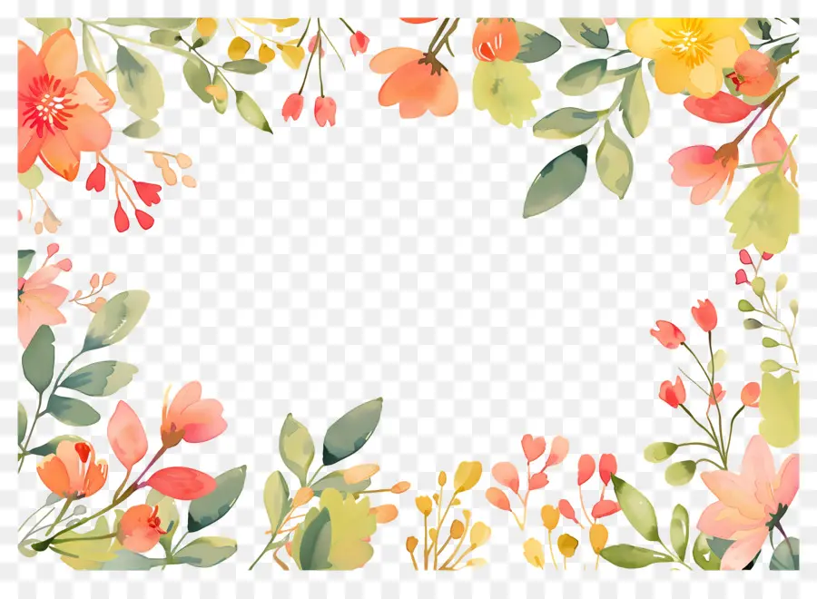 Fondo Floral，Borde Floral PNG