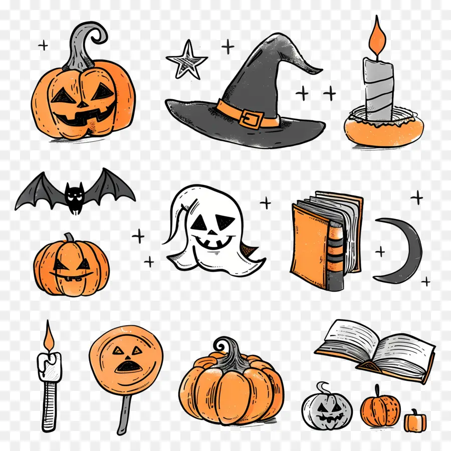 Fondo De Halloween，Garabatos De Halloween PNG