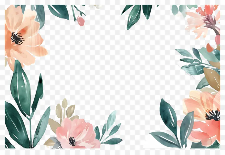 Fondo Floral，Borde Floral PNG