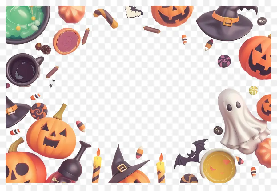 Fondo De Halloween，Decoraciones De Halloween PNG