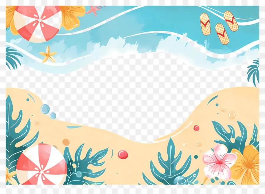 Fondo De Verano，Playa Y Mar PNG